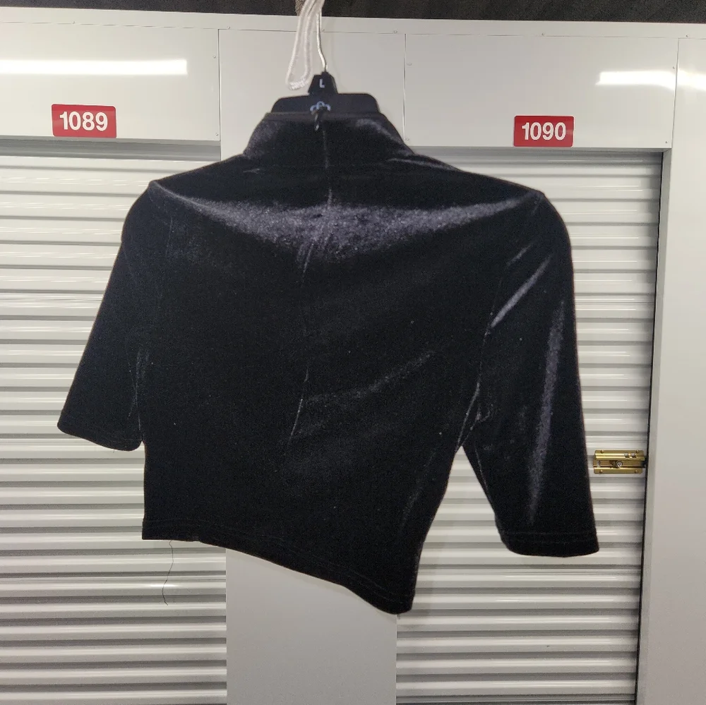 Cropped Velvety Asian Blouse - Picture 3 of 3